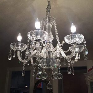 Classic Vintage Crystal Candle Chandeliers Lighting, 6 Lights Pendant Ceiling Fixture Lamp, Luxury Chandelier for Living Room Dining Room Bedroom Elegant Decoration D23.6 X L47.2 of CRYSTOP