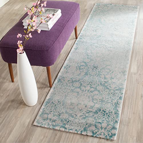SAFAVIEH Passion Collection Area Rug - 6'7" x 9'2", Lavender & Ivory, Vintage Distressed Design, Non-Shedding & Easy Care, Ideal for High Traffic Areas in Living Room, Bedroom (PAS403A)
