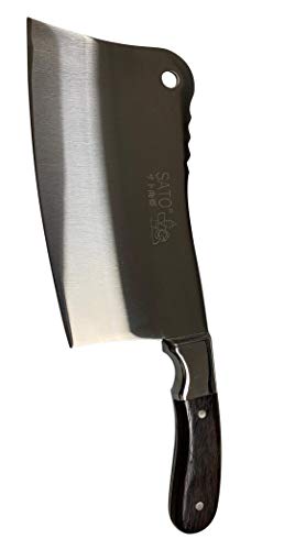 Sato Forged Heavy-Duty Meat Cleaver Chopping Butcher Knife (Bone Chopper), 8" 1.6 lbs