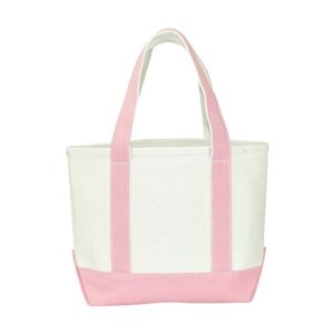 DALIX 14" Mini Small Cotton Canvas Party Favor Wedding Gift Tote Bag in Pink