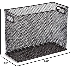 U Brands Mesh Steel Desktop Hanging File Holder, Letter Size, 12.4" x 9.53" x 5.5", Black - 457U00-06