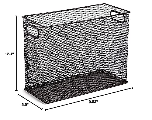 U Brands Mesh Steel Desktop Hanging File Holder, Letter Size, 12.4" x 9.53" x 5.5", Black - 457U00-06