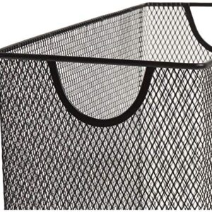 U Brands Mesh Steel Desktop Hanging File Holder, Letter Size, 12.4" x 9.53" x 5.5", Black - 457U00-06