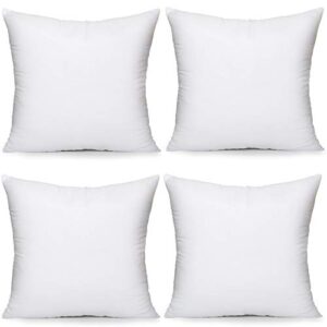 moonrest set of four - synthetic down pillow insert, hypoallergenic down alternative pillow form stuffer for shams sofa and bed pillow 18" x 18"