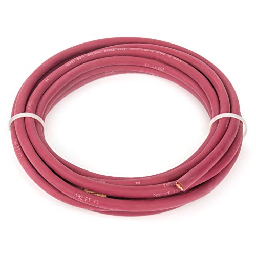 EWCS 4 Gauge Premium Extra Flexible Welding Cable 600 Volt - Red - 20 Feet - Made in the USA