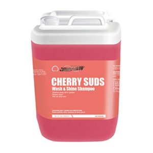 nanoskin cherry suds foaming car wash concentrated shampoo 5 gallons for foam cannons, foam guns, bucket washes | pressure washer safe, cherry-scented soap | ideal for cars, trucks, motorcycles, rvs