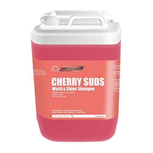 Nanoskin CHERRY SUDS Foaming Car Wash Concentrated Shampoo 5 Gallons for Foam Cannons, Foam Guns, Bucket Washes | Pressure Washer Safe, Cherry-Scented Soap | Ideal for Cars, Trucks, Motorcycles, RVs