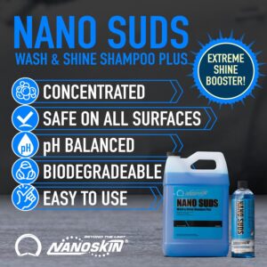 Nanoskin NANO SUDS Foaming Car Wash Shampoo 55 Gallons - Works with Foam Cannon, Foam Gun, Bucket Washes, Car Soap for Pressure Washer | Safe for Cars Trucks, Motorcycles, RVs & More | Fruity Scented