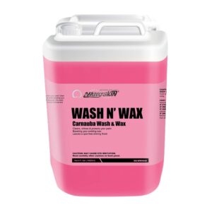 nanoskin wash n' wax wash & wax with carnauba 5 gallons - car wash and car wax cleans & shines in one step | works with foam cannon, foam gun, bucket washes, pressure washer | carnauba wax protection