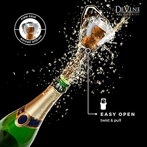 DeVine - Champagne Bottle Opener - Sparkling Wine Cork Remover – Easy Ergonomic Twist Design - Solid and Durable Stainless Steel Construction – by DeVine (1)