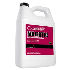 nanoskin majestic nano creme wax 1 gallon – produces a deep, lustrous gloss and superior uv protection | use with polisher buffer / by hand | water beading | for automotive, marine, industrial & more