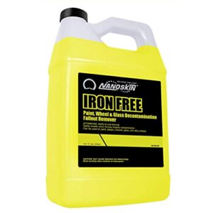 nanoskin iron free paint, wheel and glass decontamination fall out remover 1 gallon - removes iron particles in car paint, motorcycle, rv & boat | use before clay, wax or car wash for car detailing