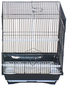 yml 1324 flat top medium parakeet cage, black