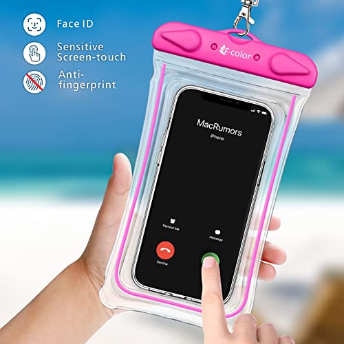 F-color Waterproof Phone Pouch - Waterproof Phone Case - Phone Water Protector Pouch for iPhone 14 13 12 Pro Samsung Galaxy up to 7.2", IPX8 Dry Bag for Underwater,Beach,Surfing,Snorkeling,Boating