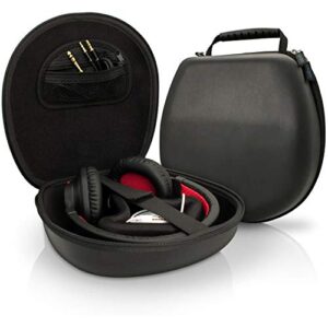 igadgitz u3804 - eva hard case cover suitable for fixed (non-folding) headphones - black