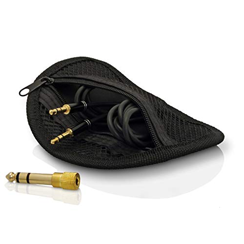 iGadgitz U3804 - EVA Hard Case Cover Suitable for Fixed (Non-Folding) Headphones - Black