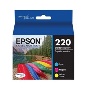 epson 220 durabrite ink cartridges (cyan,magenta,yellow) 3/pack in retail packaging