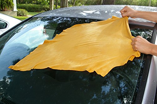 Natural Chamois L (3.5 sq ft.) Large Size by Ever New Automotive Premium New Zealand Sheepskin! for Auto, Boats, RV and Home! Amazing Renewable Resource!