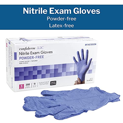 McKesson Confiderm 3.5C Nitrile Latex-Free SM Exam Gloves, Small, Chemo Tested, Powder-Free, 200/BX