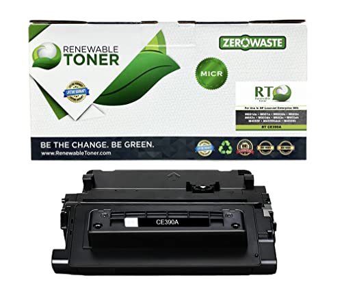 Renewable Toner Compatible MICR Toner Cartridge Replacement for HP CE390A 90A for use in HP Laserjet 600 M601 M602 M603 M4555 MFP