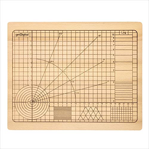 getDigital High Precision Cutting Board for the obsessive Cook - A nerdy Kitchen Gadget Chopping Block with Measurements & Angles - 100% Natural Beech-Wood, 12.2 x 9.84 Inch