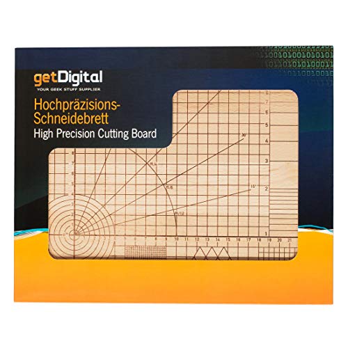 getDigital High Precision Cutting Board for the obsessive Cook - A nerdy Kitchen Gadget Chopping Block with Measurements & Angles - 100% Natural Beech-Wood, 12.2 x 9.84 Inch