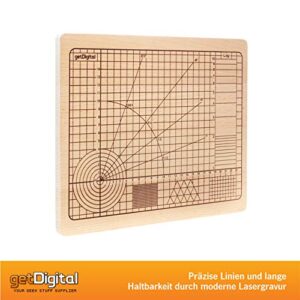 getDigital High Precision Cutting Board for the obsessive Cook - A nerdy Kitchen Gadget Chopping Block with Measurements & Angles - 100% Natural Beech-Wood, 12.2 x 9.84 Inch