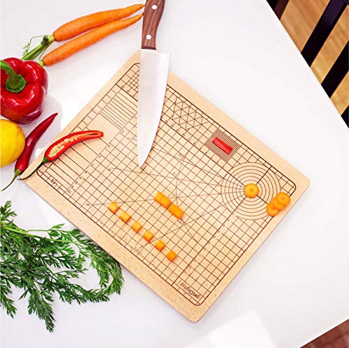 getDigital High Precision Cutting Board for the obsessive Cook - A nerdy Kitchen Gadget Chopping Block with Measurements & Angles - 100% Natural Beech-Wood, 12.2 x 9.84 Inch