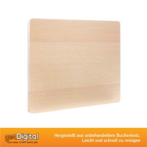 getDigital High Precision Cutting Board for the obsessive Cook - A nerdy Kitchen Gadget Chopping Block with Measurements & Angles - 100% Natural Beech-Wood, 12.2 x 9.84 Inch