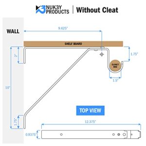 Nuk3y Heavy Duty Adjustable Shelf Rod Support Bracket (White)