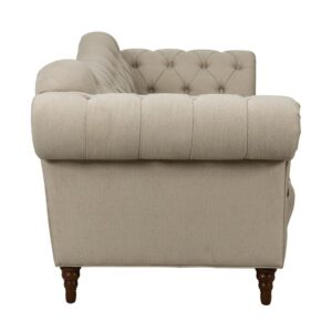 Homelegance St. 92" Claire Fabric Chesterfield Sofa, Almond Brown