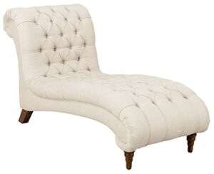 homelegance st. 30" claire fabric chesterfield chaise, almond brown