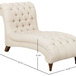 Homelegance St. 30" Claire Fabric Chesterfield Chaise, Almond Brown