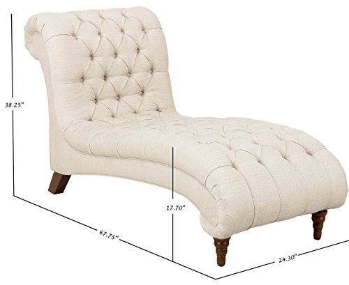 Homelegance St. 30" Claire Fabric Chesterfield Chaise, Almond Brown