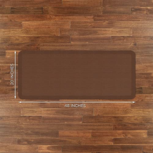 NewLife by GelPro Anti-Fatigue Designer Comfort Kitchen Floor Mat, 20x48”, Grasscloth Java Stain Resistant Surface with 3/4” Thick Ergo-foam Core for Health and Wellness