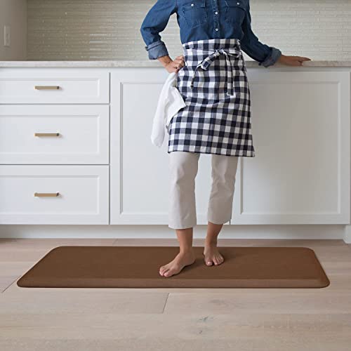 NewLife by GelPro Anti-Fatigue Designer Comfort Kitchen Floor Mat, 20x48”, Grasscloth Java Stain Resistant Surface with 3/4” Thick Ergo-foam Core for Health and Wellness