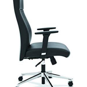 HON Define Executive Leather Chair - High-Back Office Chair for Computer Desk, Black (HVL108)