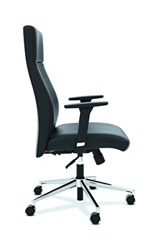 HON Define Executive Leather Chair - High-Back Office Chair for Computer Desk, Black (HVL108)