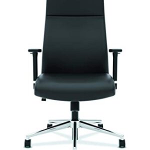 HON Define Executive Leather Chair - High-Back Office Chair for Computer Desk, Black (HVL108)