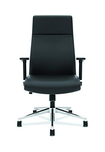 HON Define Executive Leather Chair - High-Back Office Chair for Computer Desk, Black (HVL108)