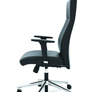 HON Define Executive Leather Chair - High-Back Office Chair for Computer Desk, Black (HVL108)