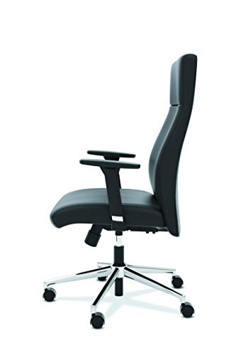 HON Define Executive Leather Chair - High-Back Office Chair for Computer Desk, Black (HVL108)