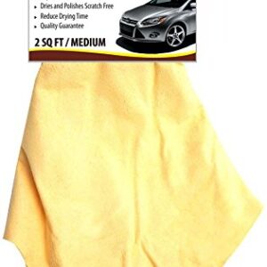 Natural Chamois M (2 sq ft.) Medium Size by Ever New Automotive Premium New Zealand Sheepskin! Fast Drying! for Auto, Boats, RV and Home! Chamois is Long Lasting and Super Absorbent!