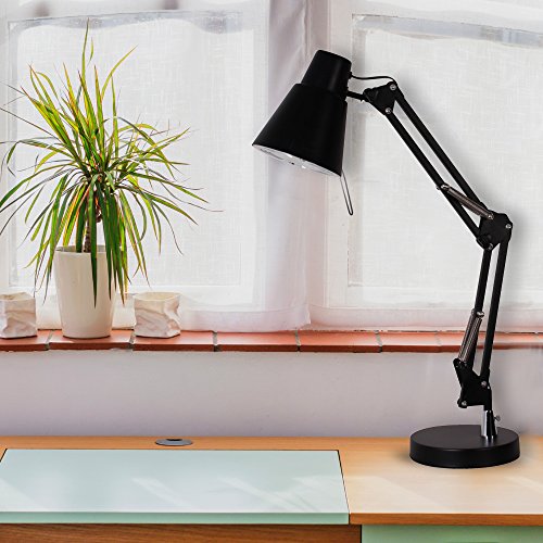 Catalina 18794-001 Traditional Adjustable Metal Architect Desk Table Lamp, 22", Classic Black
