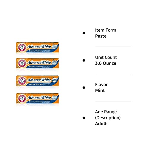 Arm and Hammer Advance Whitening Toothpaste .9 Oz Travel Size 4 Pk.