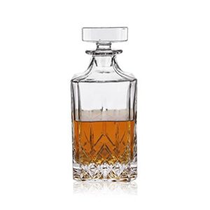 viski admiral 30 oz liquor decanter | crystal glass liquor dispenser for whisky, bourbon, tequila, brandy – gift for liquor lovers