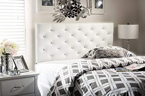 Baxton Studio Viviana Modern and Contemporary Black Faux Leather Upholstered Button-Tufted Full Size Headboard