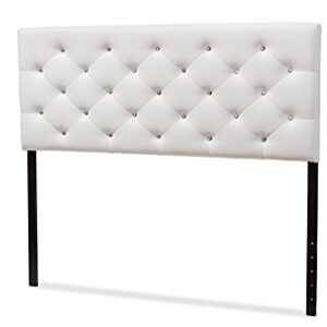 Baxton Studio Viviana Modern and Contemporary Black Faux Leather Upholstered Button-Tufted Full Size Headboard