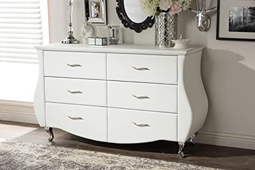 Baxton Studio BBT2039-White-Dresser Dressers, Medium, White