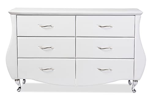 Baxton Studio BBT2039-White-Dresser Dressers, Medium, White